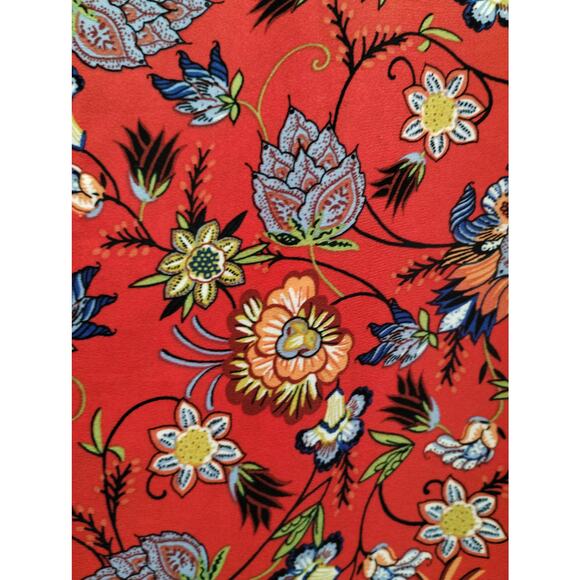 Chelsea & Theodore Women's Size Small Red Floral Long Sleeve V-Neck Tunic Top - Picture 3 of 9